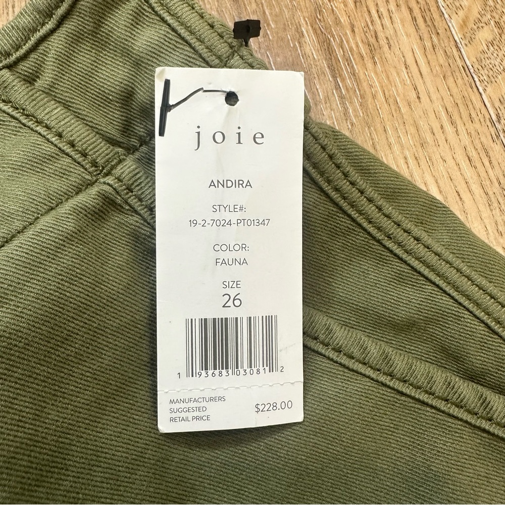 NWT Joie Andira Slim Olive Green Utility Pants Size 26 - Picture 10 of 11